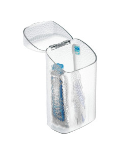 Soporte para Cepillos de Dientes iDesign Rain Transparente 3 Compartimentos