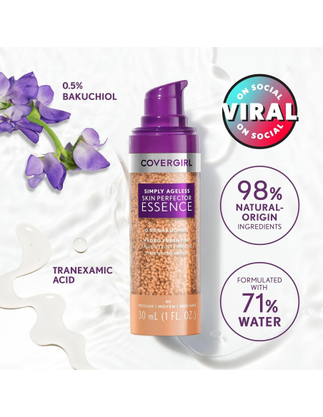 Base de Maquillaje Híbrida Covergirl Simply Ageless 45 Medio-Oliva 28.35g