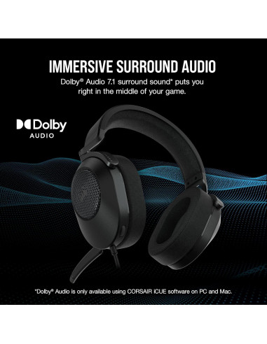 Auriculares Gaming CORSAIR HS65 SURROUND - Dolby Atmos - 3.5mm