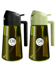 YARRAMATE Pulverizador de Aceite 2 en 1 470ml Negro Verde