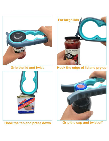 Abridor de Tarros y Botellas 6 en 1 Otstar con Almohadilla Antideslizante