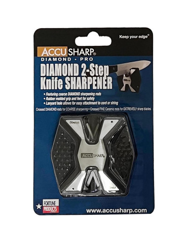 Afilador de cuchillos AccuSharp Diamond Pro 2 pasos negro