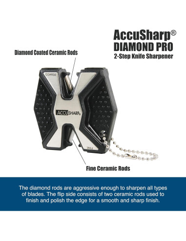 Afilador de cuchillos AccuSharp Diamond Pro 2 pasos negro