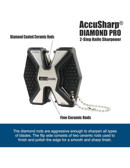 Afilador de cuchillos AccuSharp Diamond Pro 2 pasos negro
