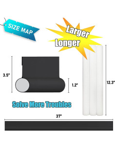 Bloqueador de Corrientes de Aire SYIPO 94 cm Negro Aislante 2