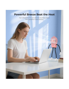 Ventilador Robot VARAI Freestyle Rosa, Portátil 2 en 1 con Soporte 2