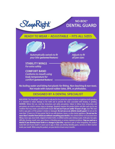 Protector Bucal SleepRight Dura-Comfort para Bruxismo - 1 Cuenta
