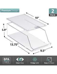 Organizador de Botellas de Agua Sorbus - Dispensador para Nevera (Juego de 2) 2