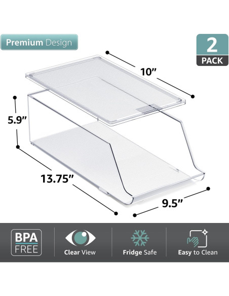 Organizador de Botellas de Agua Sorbus - Dispensador para Nevera (Juego de 2)