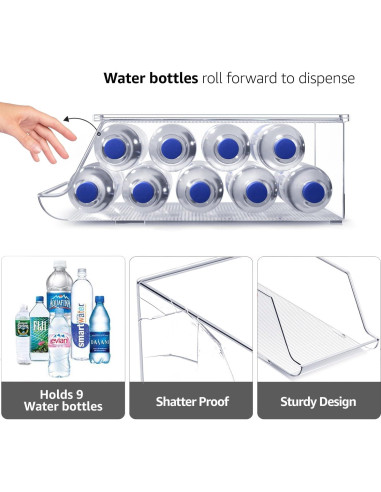 Organizador de Botellas de Agua Sorbus - Dispensador para Nevera (Juego de 2)