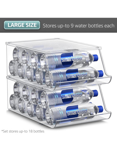 Organizador de Botellas de Agua Sorbus - Dispensador para Nevera (Juego de 2)