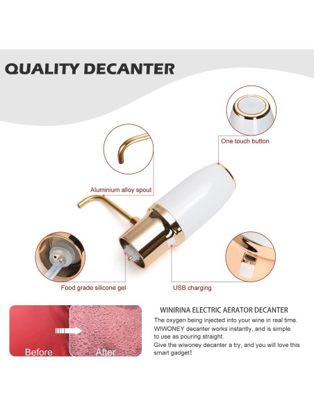Dispensador de vino eléctrico WINIRINA decantador recargable Dispensador de vino eléctrico WINIRINA decantador recargable