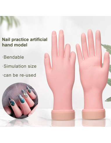 Mano de Práctica de Uñas AORAEM Flexible 22.8cm