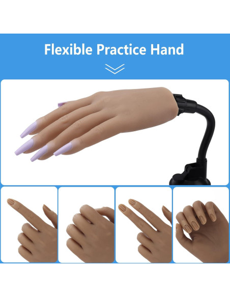 Mano de Práctica de Silicona LIONVISON para Uñas Acrílicas