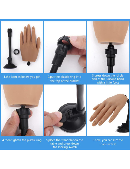 Mano de Práctica de Silicona LIONVISON para Uñas Acrílicas