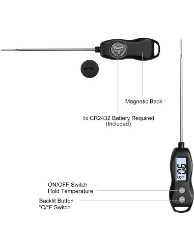 Termómetro Digital de Carne BRAPILOT a Prueba de Agua 300C
