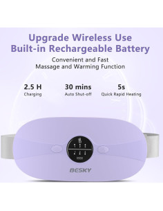 Almohadilla Calentadora Portátil Besky Recargable 3 Niveles 2