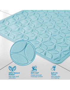 Alfombrilla de Baño Antideslizante WRISIN 71x40 cm Azul 2