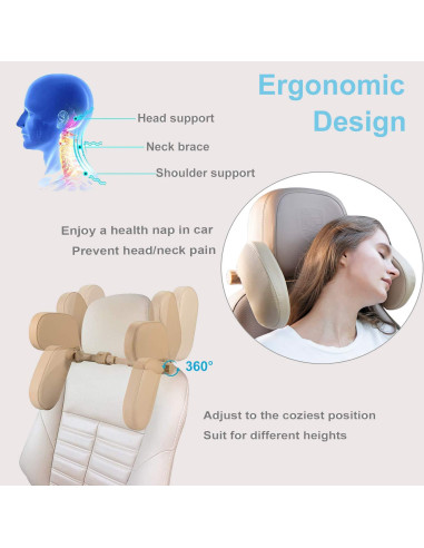 Almohada de Reposacabezas Ajustable Heapany para Coche