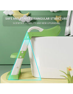 Asiento de Inodoro Plegable Bonbay para Niños Verde y Blanco 2