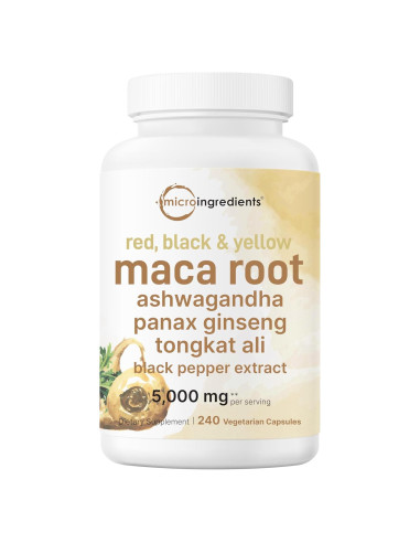 Cápsulas de Raíz de Maca 5000mg Micro Ingredients 240 Unidades