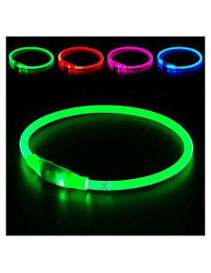 Collar de Perro LED BSEEN Recargable USB Verde 69.85 cm