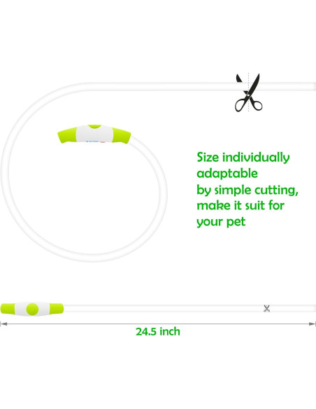 Collar de Perro LED BSEEN Recargable USB Verde 69.85 cm