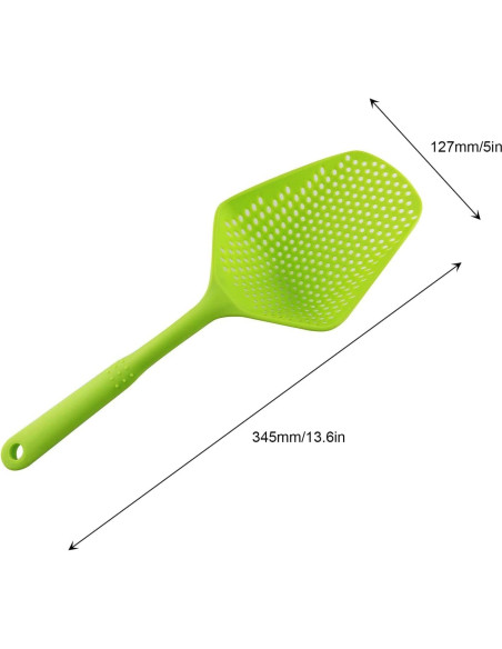 Colador de Nylon ASEANAO con Mango Largo 34.5x12.5cm Negro