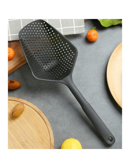 Colador de Nylon ASEANAO con Mango Largo 34.5x12.5cm Negro