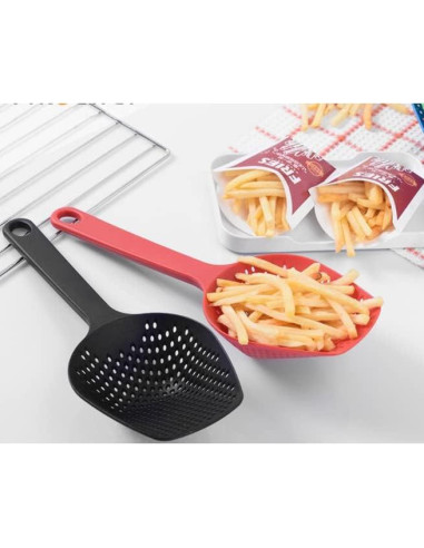 Colador de Nylon ASEANAO con Mango Largo 34.5x12.5cm Negro