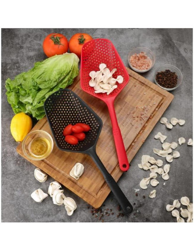 Colador de Nylon ASEANAO con Mango Largo 34.5x12.5cm Negro