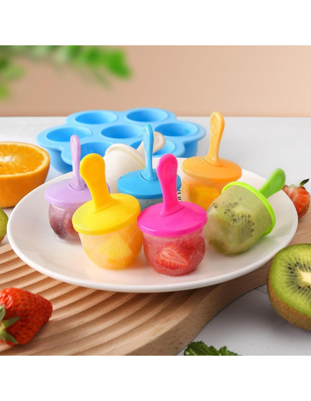 Molde de Paletas de Silicona JBYAMUS 7 Piezas Libre de BPA Azul