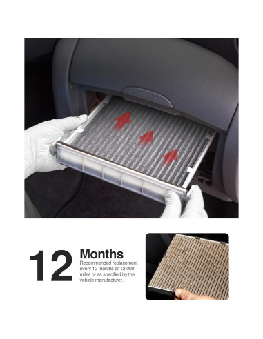 Filtro de Aire de Cabina Puroma TCF285S Compatible Toyota 3 pcs