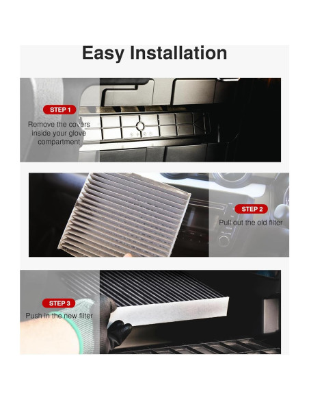 Filtro de Aire de Cabina Puroma TCF285S Compatible Toyota 3 pcs