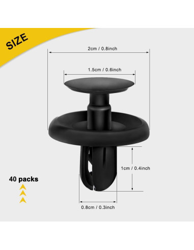 40 Clips de Retención Toyota Lexus 90467-07201 POM