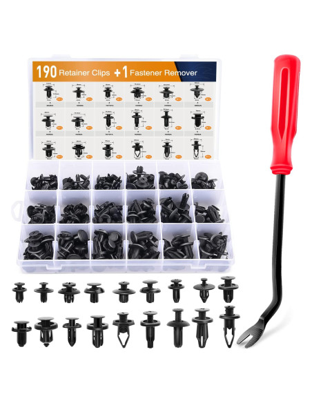 GOOACC 190 Pcs Clips de Retención Automotriz + Removedor