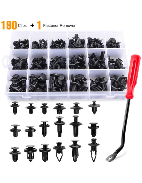 GOOACC 190 Pcs Clips de Retención Automotriz + Removedor
