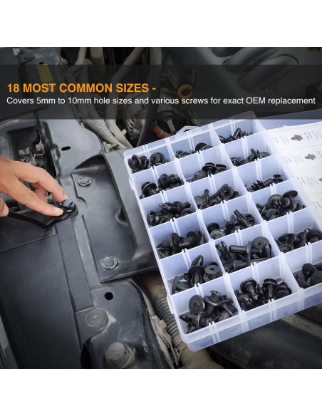GOOACC 190 Pcs Clips de Retención Automotriz + Removedor