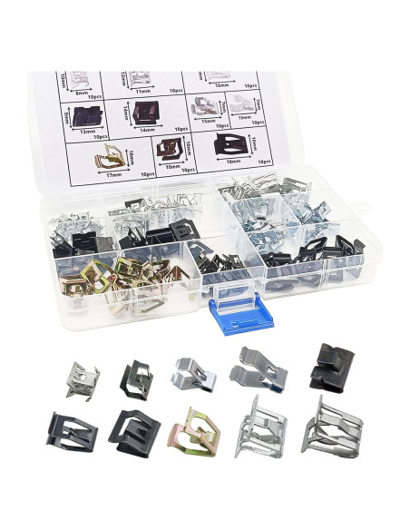 100 Clips U de Metal para Panel de Recorte VW Audi BSAMZO