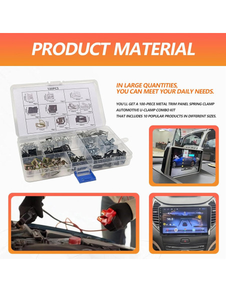 100 Clips U de Metal para Panel de Recorte VW Audi BSAMZO