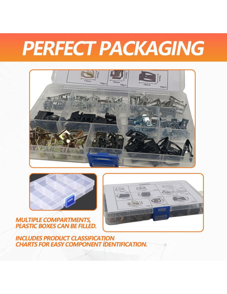 100 Clips U de Metal para Panel de Recorte VW Audi BSAMZO