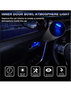 Luces LED de Mango de Puerta Interior Powerty para Toyota RAV4 2019-2025 - 4PCS Azul 2