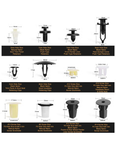 GOOACC 166 Pcs Clips de Retención y Grommets de Tornillo 2