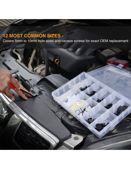 GOOACC 166 Pcs Clips de Retención y Grommets de Tornillo