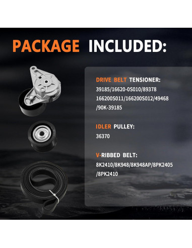 Kit tensor correa serpentina GLOCRORET 89378 para Toyota y Lexus