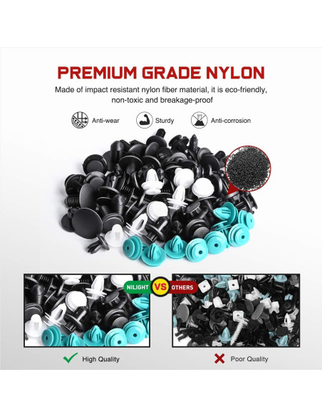 Kit de Clips de Retención Nilight 360 Pcs para Coche