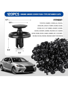 120 Clips de Retención Toyota Lexus 90467-07201 con Herramienta 2