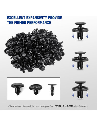 120 Clips de Retención Toyota Lexus 90467-07201 con Herramienta