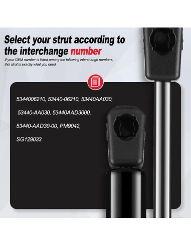 Amortiguadores de Capó Delantero Vepagoo PM9042 Toyota Solara 2004-2008