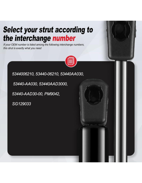 Amortiguadores de Capó Delantero Vepagoo PM9042 Toyota Solara 2004-2008